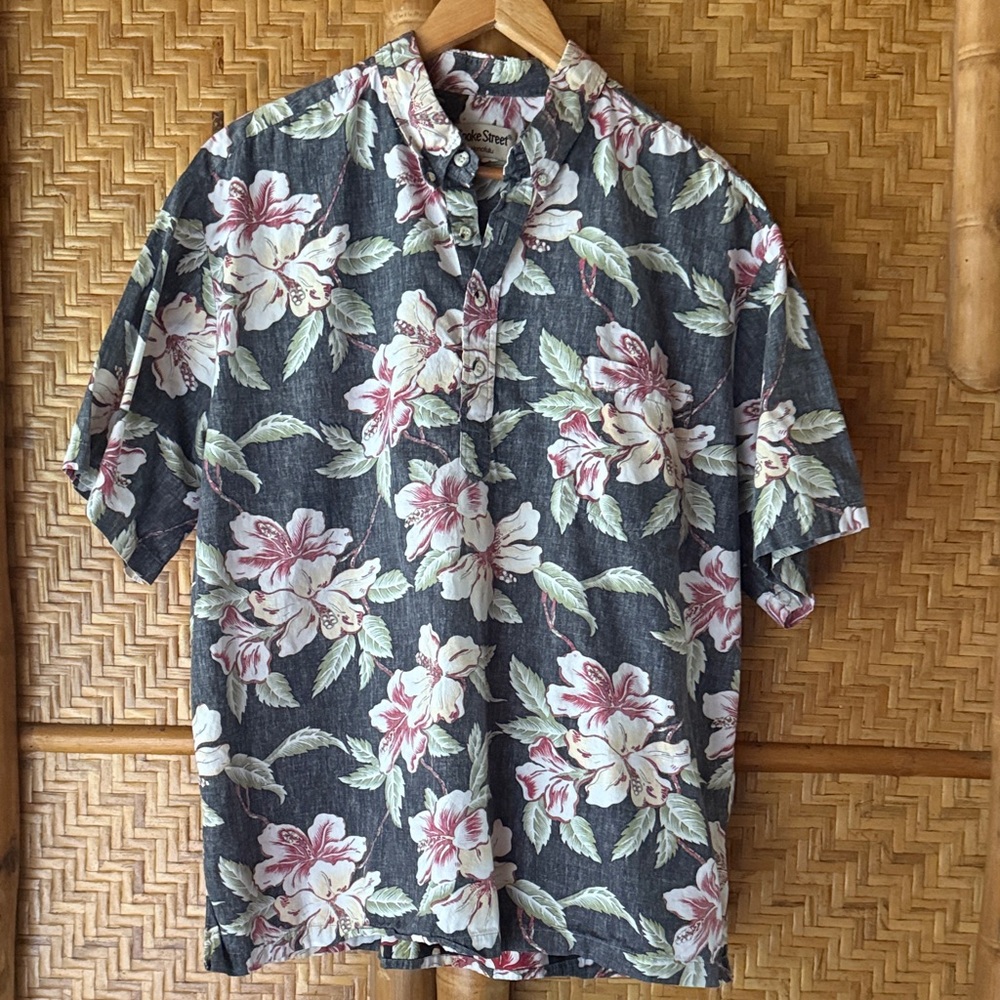 Cooke street Hawaiian aloha Floral Short Sleeve Shirt xl